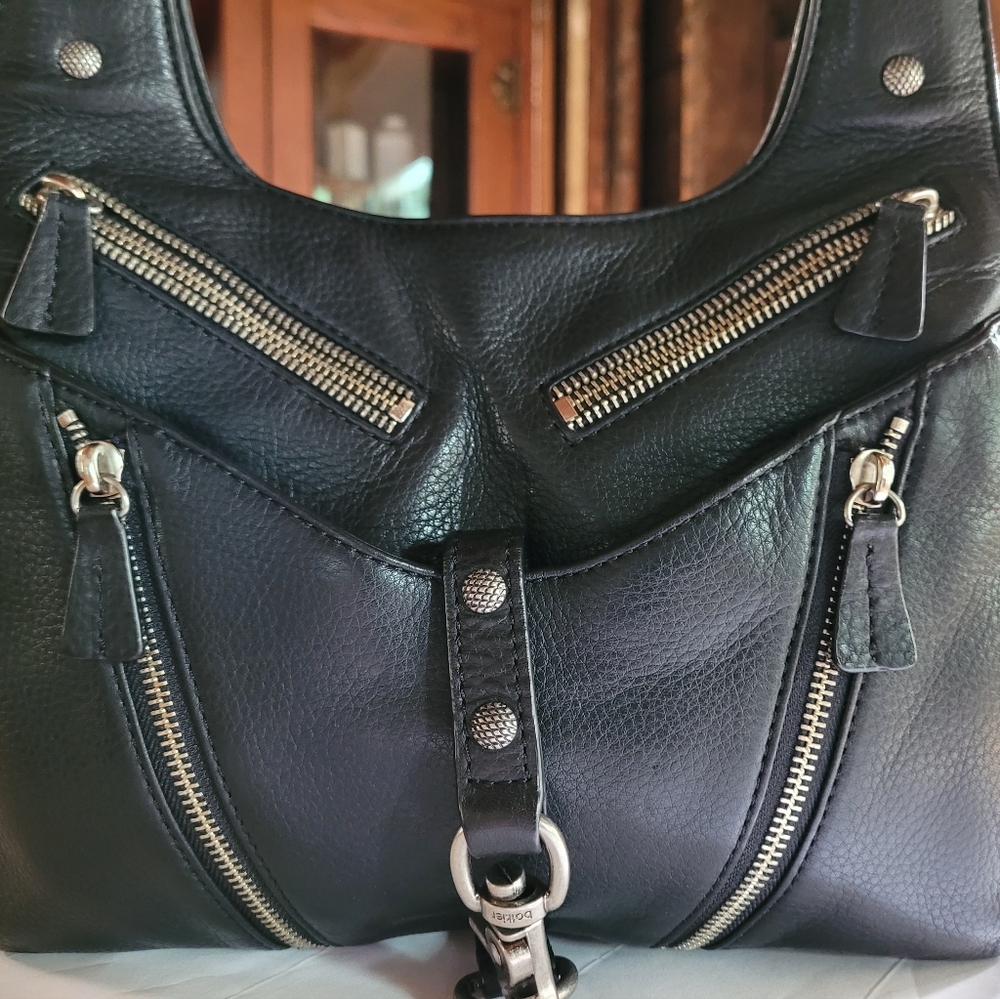 Botkier Leather Saddle Shoulder Bag in Black - Picture 3 of 15